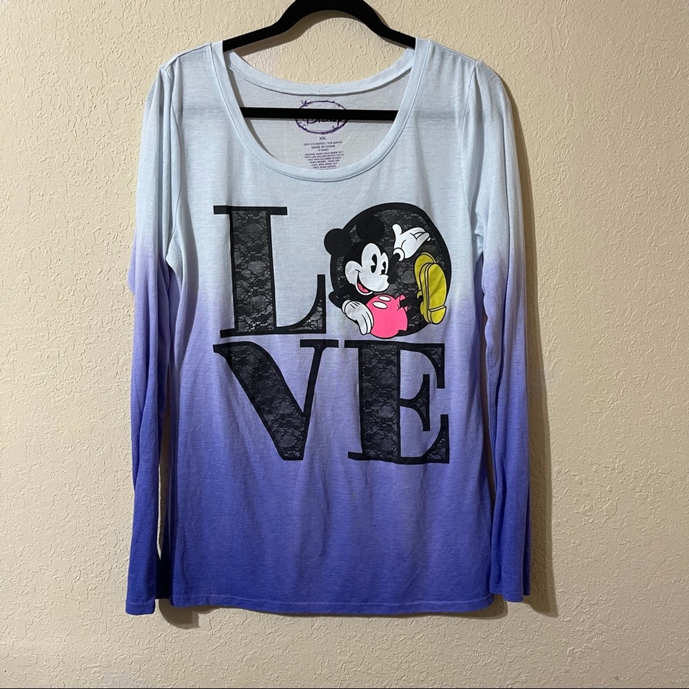 Disney Mickey Mouse Ombré Long Sleeve Shirt XL